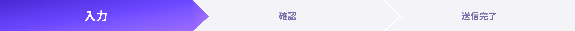 お問い合わせの手順: 入力（現在のステップ） → 確認 → 送信完了